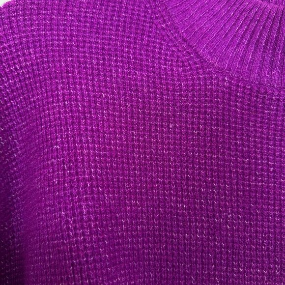 GAP Purple Waffle Knit Mock Neck Sweater | Size L | Wool Blend - Picture 6 of 6